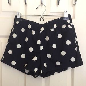 NWOT J.Crew ‘Boardwalk’ shorts Sz 6 Navy w/dots